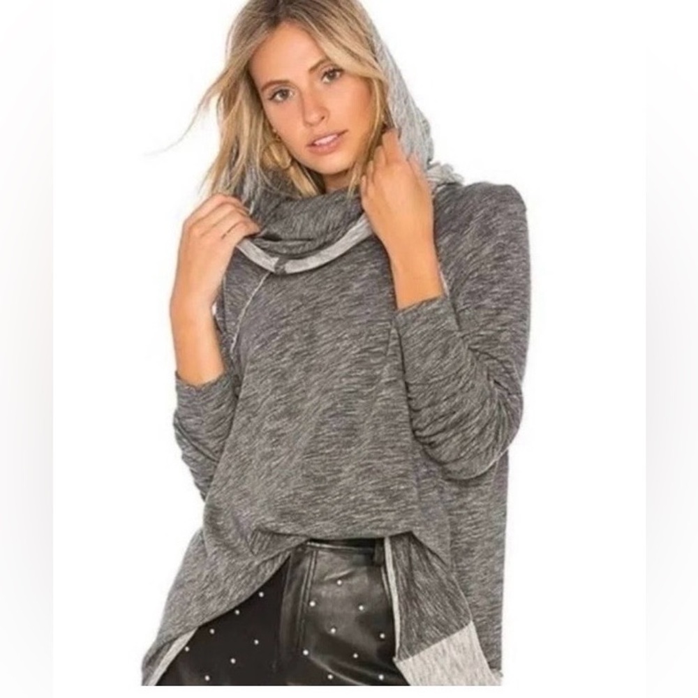 Free People Beach Heather Gray Cowl Neck Soft Lightweight Sweater. Casual